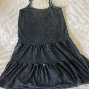 Dark Gray Tiered Dress